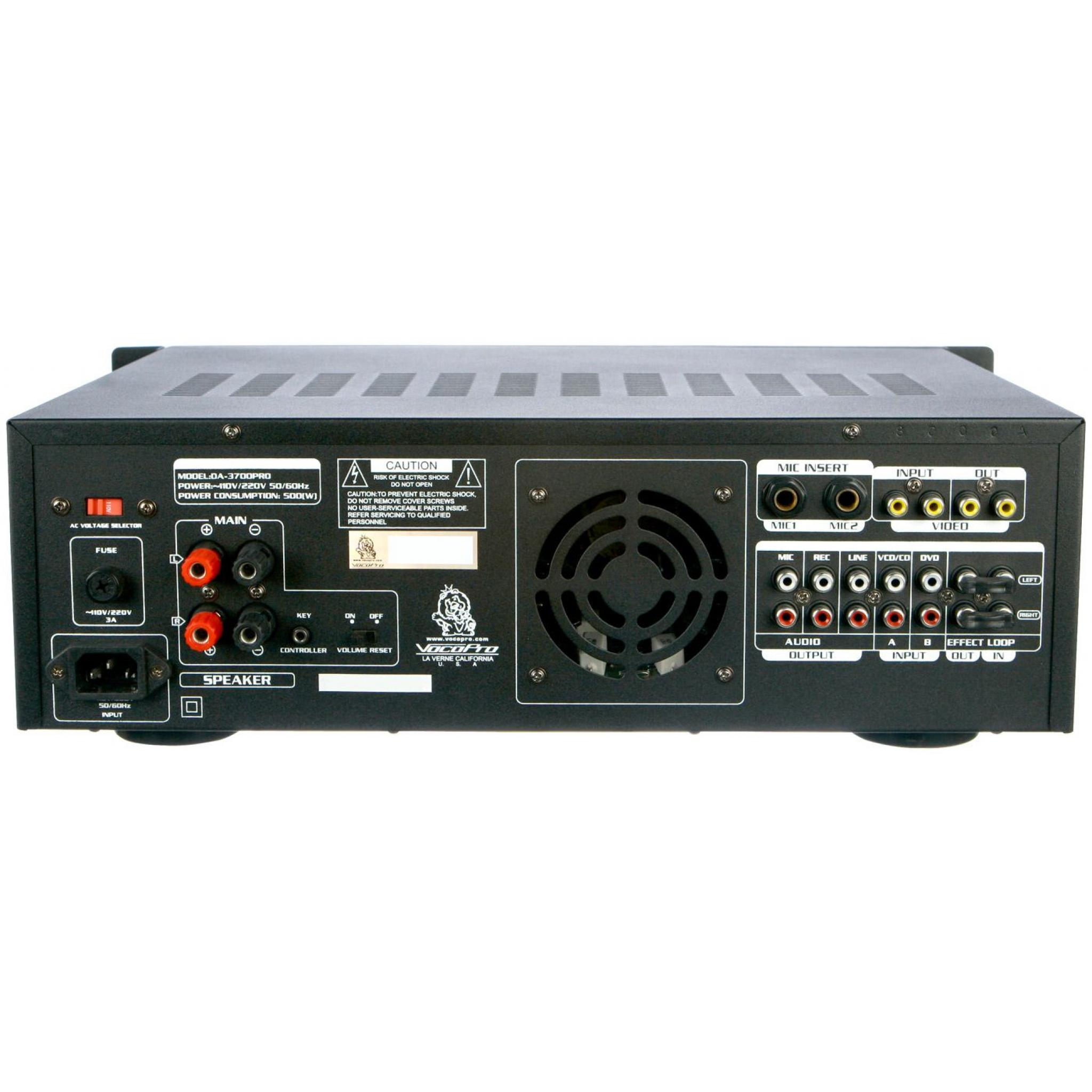 Vocopro DA3700 PRO 200W Digital Key Control Vocal Mixing Amplifier