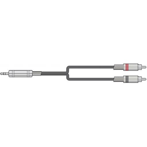 CHORD 3.5MM JACK TO 2 x RCA PHONE 3.0 METERS (IDEAL FOR LAPTOPS)