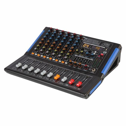 AUDIO2000S AMX7332- Professional Eight-Channel Audio Mixer with USB Interface, Bluetooth, and DSP