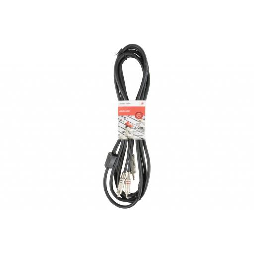 CHORD 3.5MM JACK TO 2 x RCA PHONE 3.0 METERS (IDEAL FOR LAPTOPS)