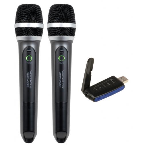 vocopro Commander-USB-HANDHELD Two-Channel Digital UHF Wireless System with Handheld Microphones and USB Receiver for PC or Mac