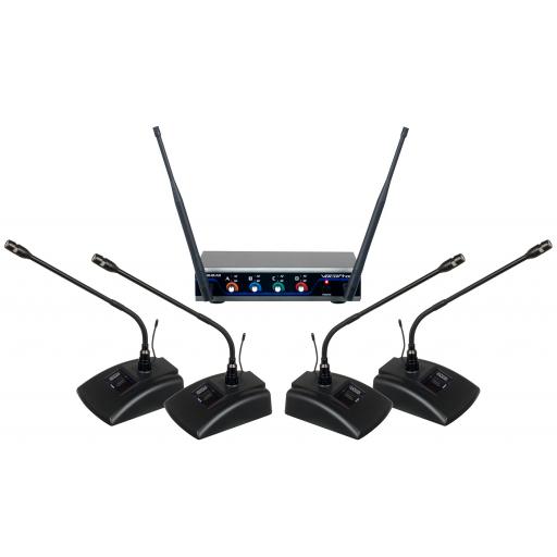 Vocopro Digital-Quad-Conference Four Channel UHF Digital Wireless Conference System