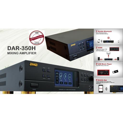 BMB DAR-350H 700W 2-Channel Karaoke Mixing Amplifier with HDMI and Bluetooth