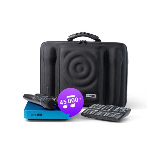Karaoke BOX 4K Karaoke Machine, 50000 + multi language karaoke songs pre-loaded + Twin wireless microphone system