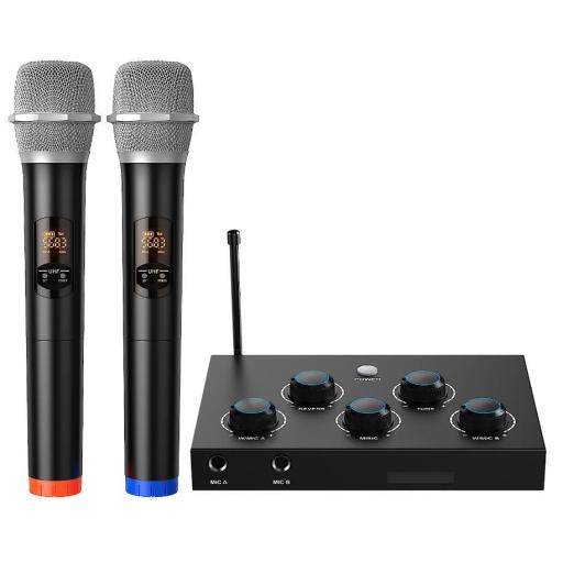 DIGITNOW! Portable Karaoke Microphone Mixer System with Dual UHF Wireless Mic, HDMI/Optical/AUX for Smart TV, PC, KTV, Home Theater, Amplifier, Speaker