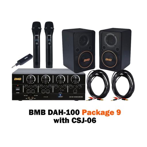 BMP Package, BMB DAH-100 Mixing Amplifier with CSJ-06 Speakers and WH-210 Wireless Microphone System Package