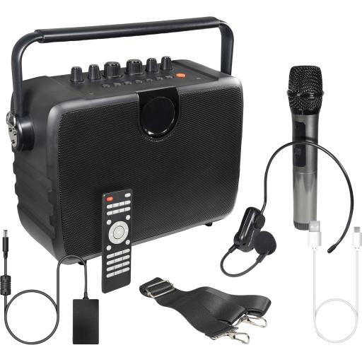e-audio E-Audio Portable PA Wit 1 Handheld and 1 Headband UHF Radio Microphones