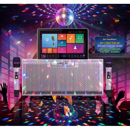 Karaoke uk All-in-one touch screen karaoke machine with built in wireless mic's